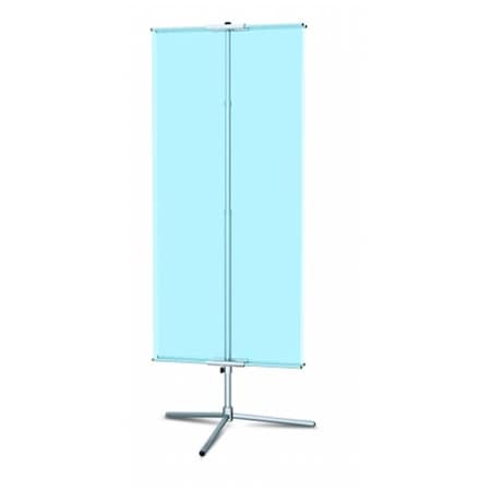 Pen2Paper Classic Banner Stands 24 in. Classic Banner Stand with Travel Base- Silver PE3246897